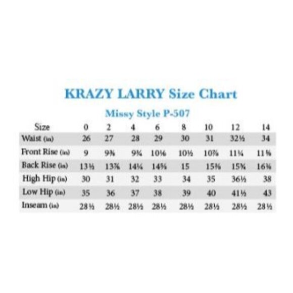 Krazy Larry Pull on Denim Pants Size 14 Style P607 Stretch Stretch Leg NWT Jean - Picture 8 of 13